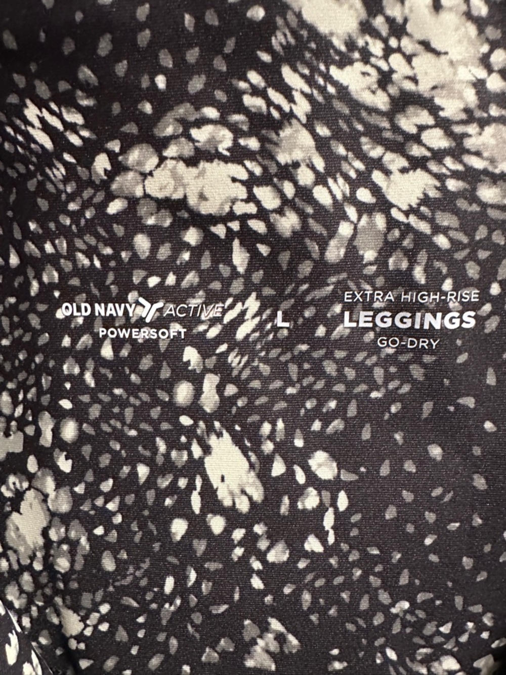 Old Navy Black and White Active Leggings with Speckled Print - Picture 2 of 4